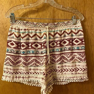 About A Girl Cheeky Short Shots with PomPom Trim, Multi- Color, Size Large